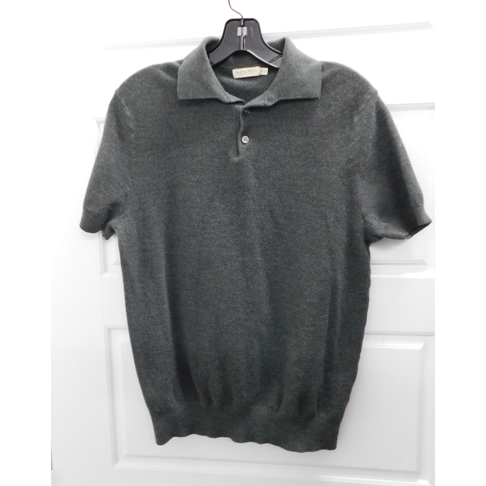 SUITSUPPLY Mens Gray Merino Wool Polo Shirt Short Sleeve Preppy sz XL